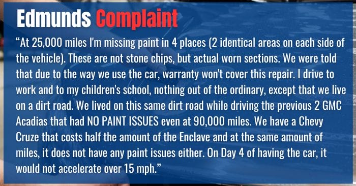 2018 buick enclave complaints
