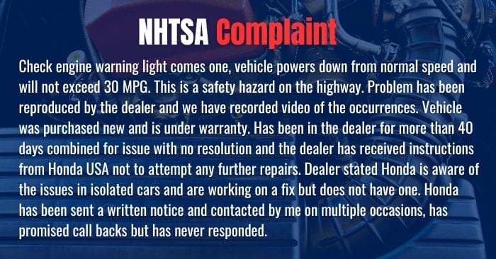 2020 Honda CR-V complaints