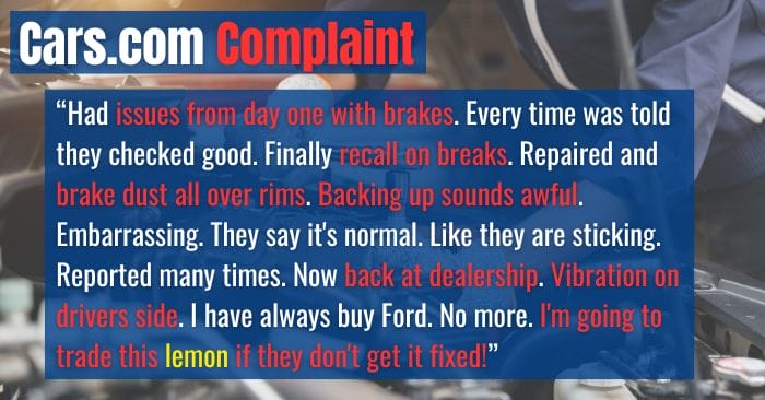 2021 ford escape complaints