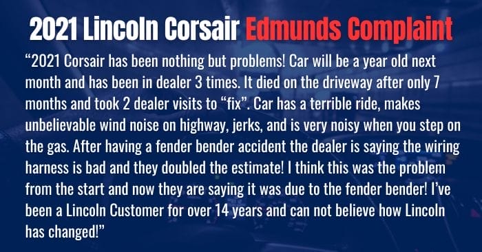 2021 Corsair Owner complaints