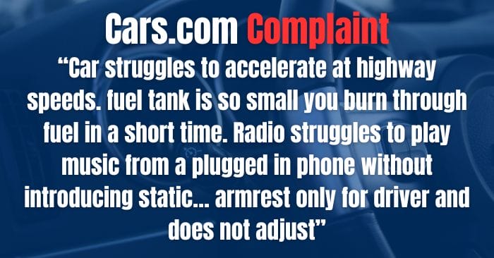 2021 Chevy Spark complaints