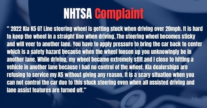 2022 kia k5 complaints