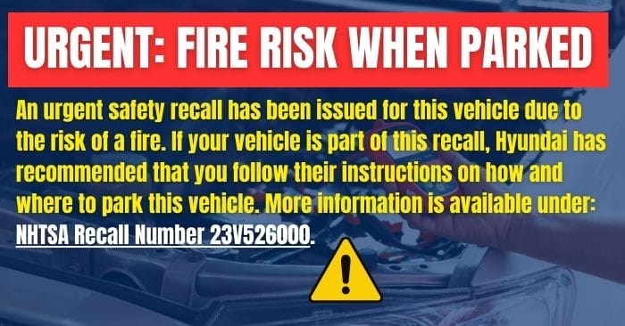 2023 hyundai kona fire risk