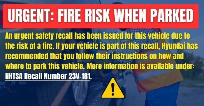 2023 hyundai santa fe fire risk 
