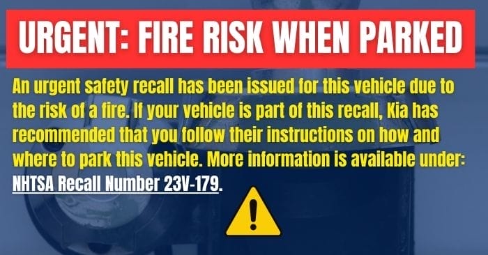2023 kia carnival fire risk recall