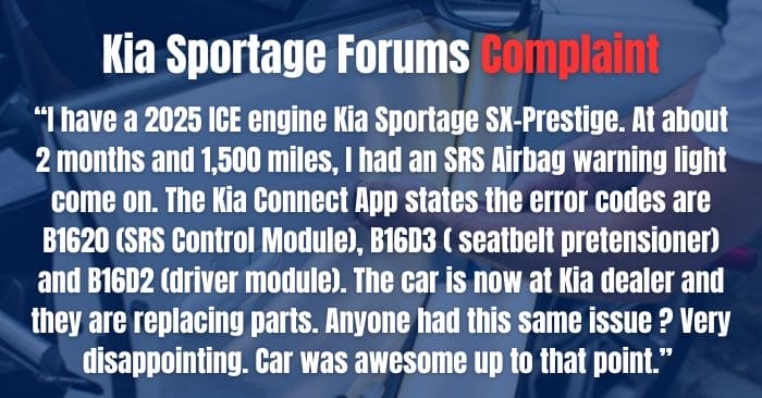 2025 kia sportage complaints