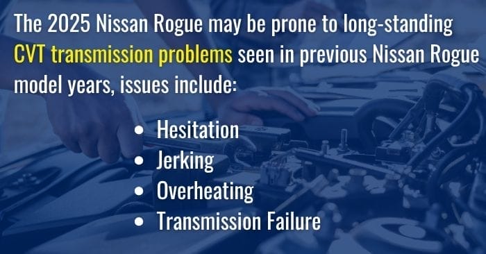 2025 nissan rogue transmission issues