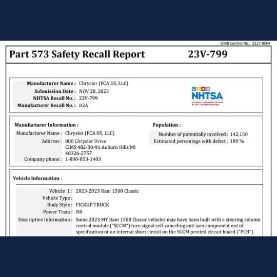 ram control module recall