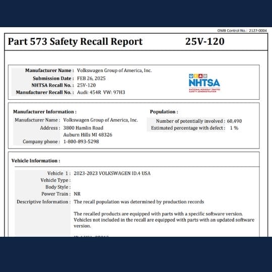 vw audi rollaway recall