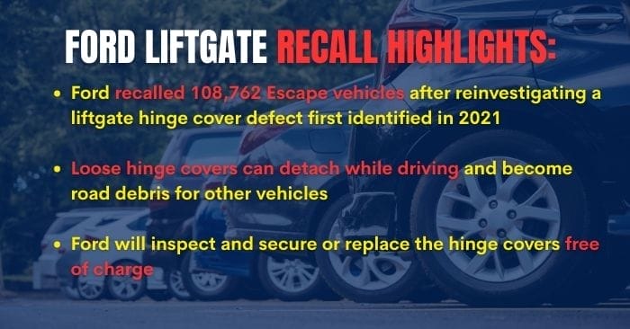 Ford Escape Liftgate Recall