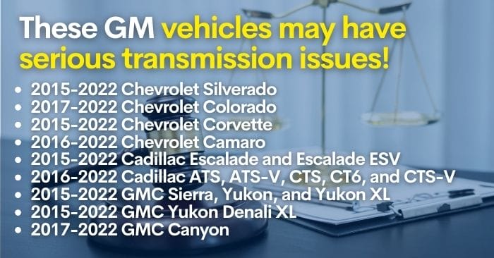 gmc transmission class action lawsuit vehicles