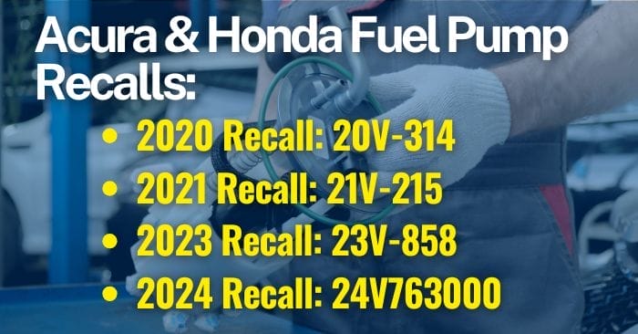 recall honda fuel pump