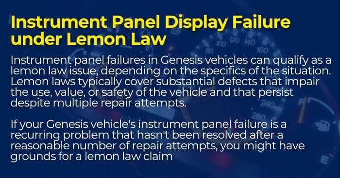 genesis instrument panel recall