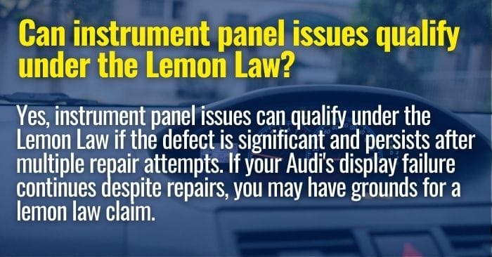 audi instrument panel issues