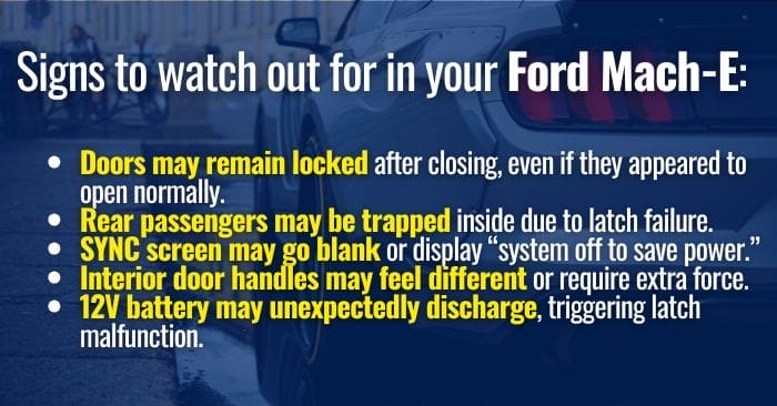 mustang mach e door latch recall problems