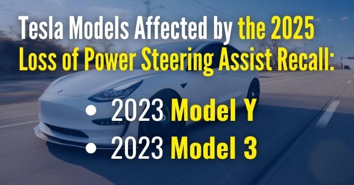 Loss of Power Steering Assist recall tesla