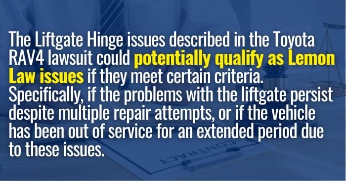 Toyota RAV4 Liftgate Hinge Lawsuit