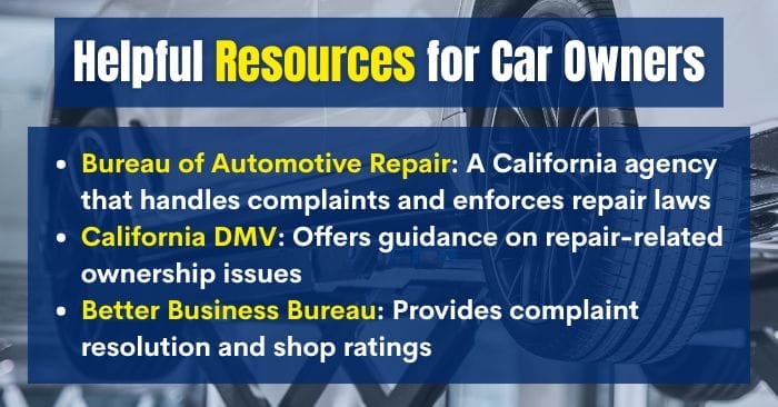 auto repair scam resources