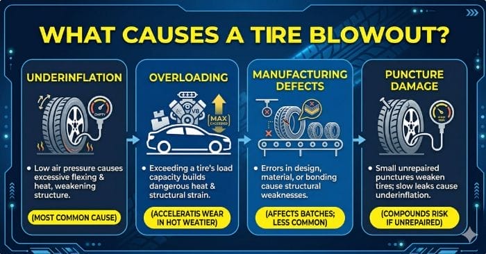 causes of tire blowouts
