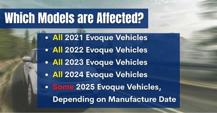 airbag recall range rover evoque
